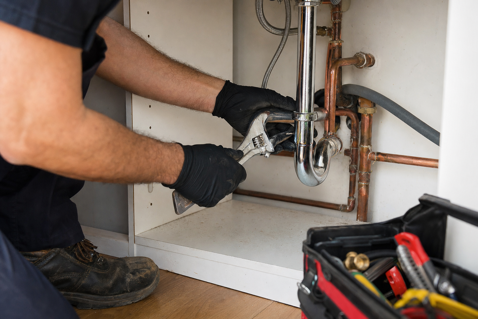 Plumbers at work